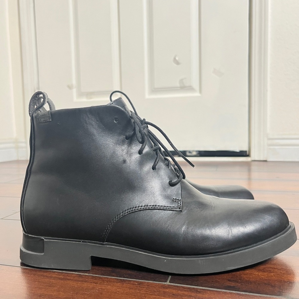 Camper Iman Ankle Boots Women 41 Black Leather Gore-Tex Lace Up Chukka Grunge - Picture 2 of 10